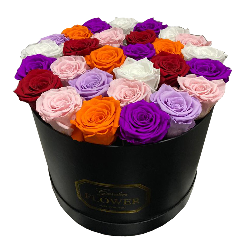 Cutie 25 trandafiri criogenati colorati